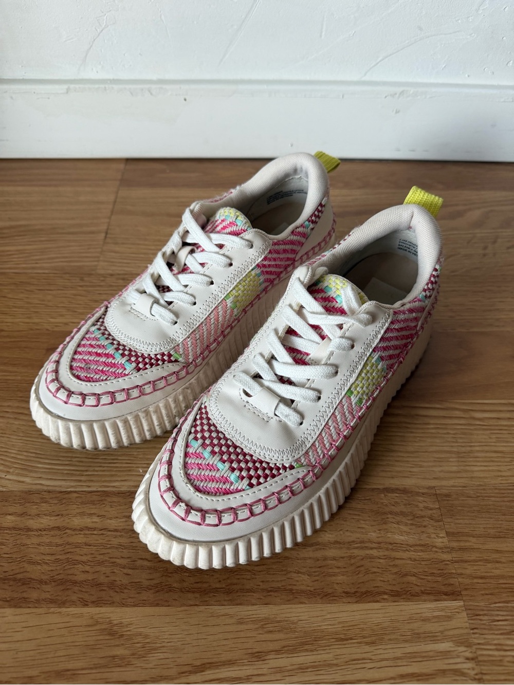 Dolce Vita Pink Multi Woven Platform Sneakers